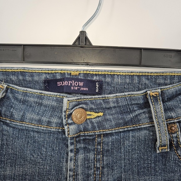 Levis 518 Superlow Bootcut‎ Jeans Womens 13 Blue Stretch Low Rise Medium Wash - Picture 3 of 13